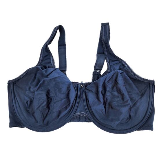 Wacoal Basic Beauty Full Figure Underwire Bra Navy Blue Size 38DD - Picture 1 of 4